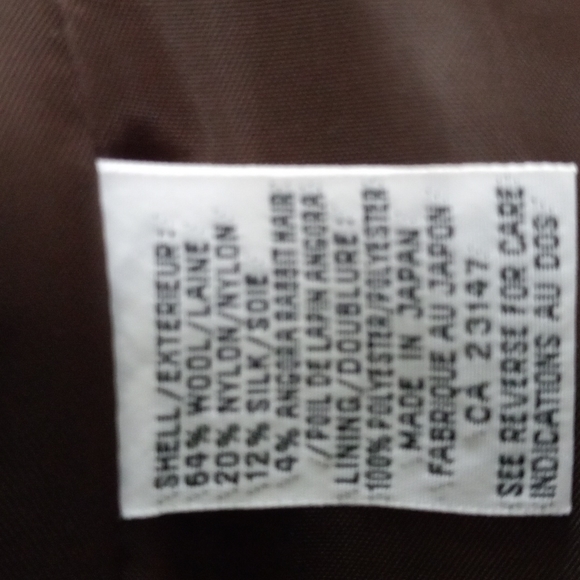 Talbots Petites Brown Tweed Front Zipper Jacket Wool/nylon/Silk Size10 - Picture 6 of 6